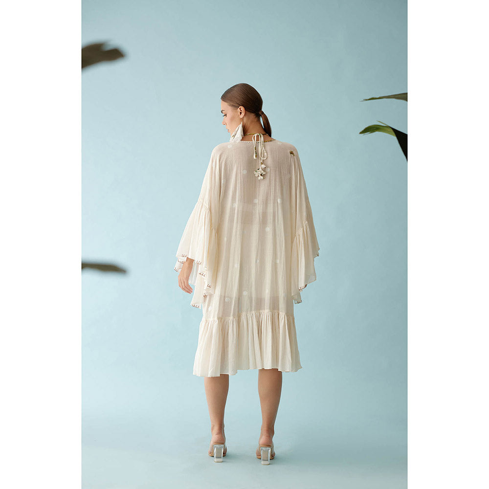 Nikasha Cream Handwoven Jamdani Cotton Overlay