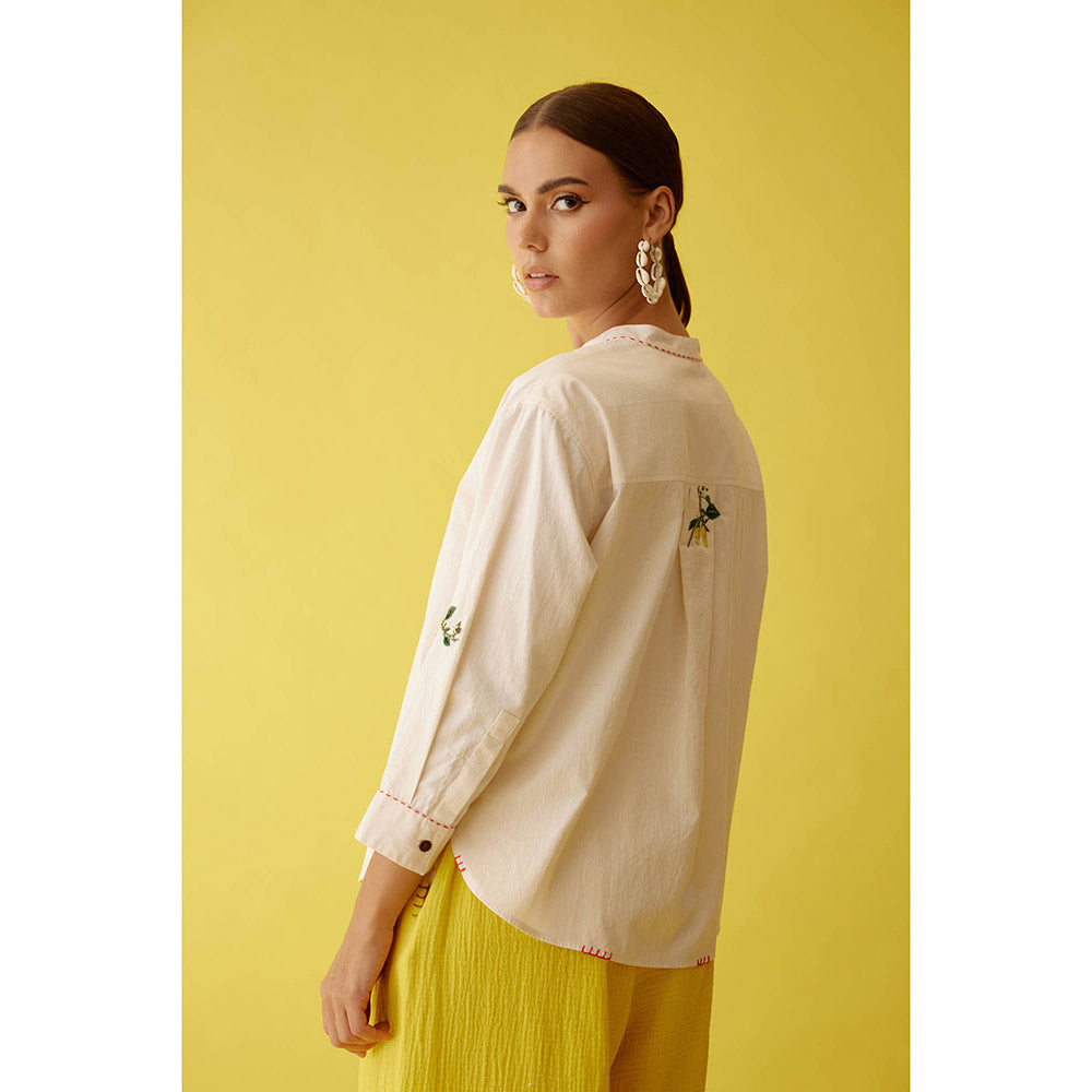 Nikasha Cream Hand Embroidered Chilli Applique Top