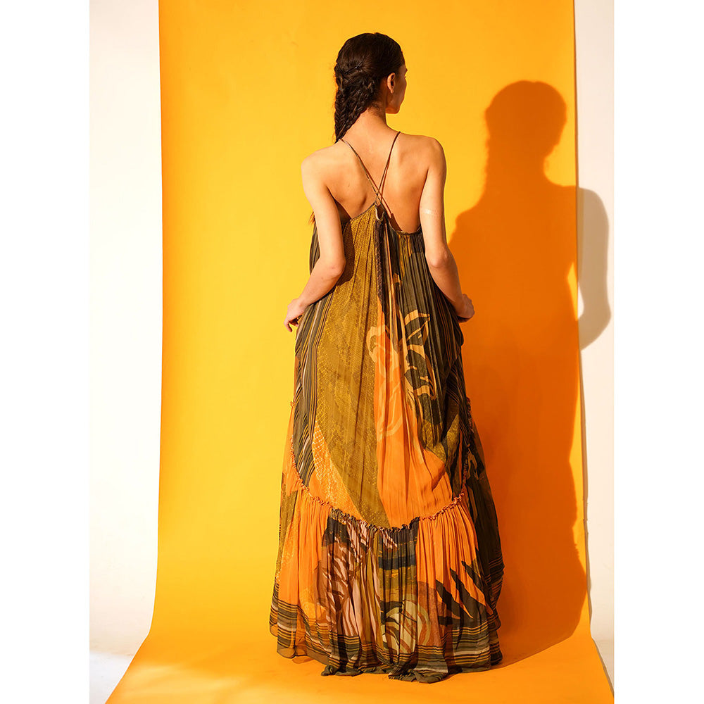 Nikita Mhaisalkar Tropical Mustard Print Maxi