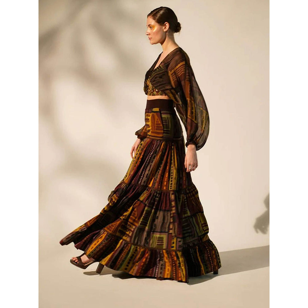Nikita Mhaisalkar Multicolour Abstract Print Skirt