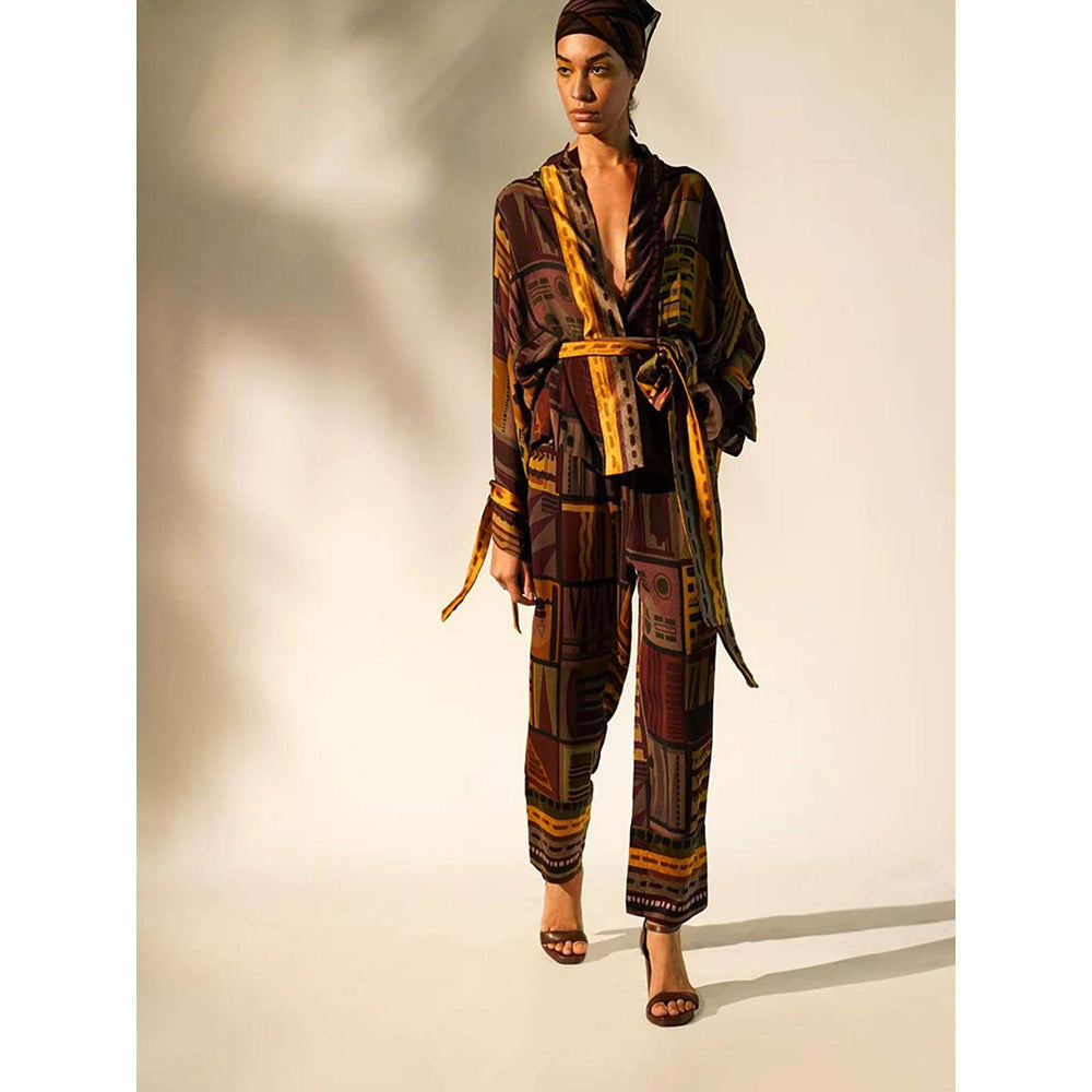 Nikita Mhaisalkar Multicolour Abstract Print Lounge (Set of 3)