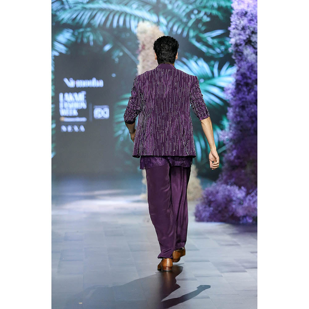 Nirmooha Purple Crepe Straight Pant