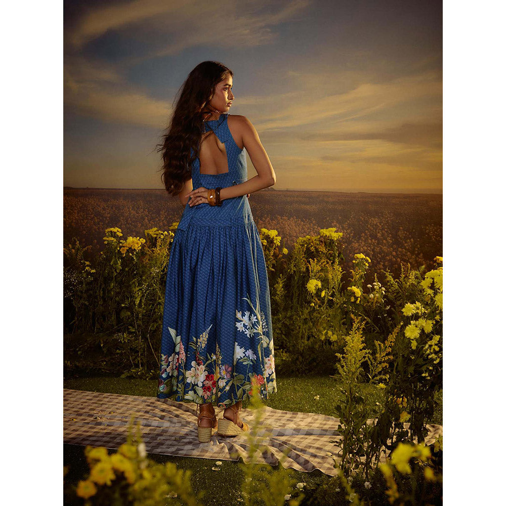 Nirmooha Blue Harmonious Duo Maxi Dress