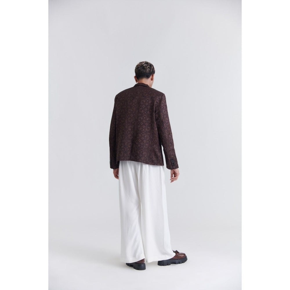No Grey Area Kolam Brown Suiting Blazer
