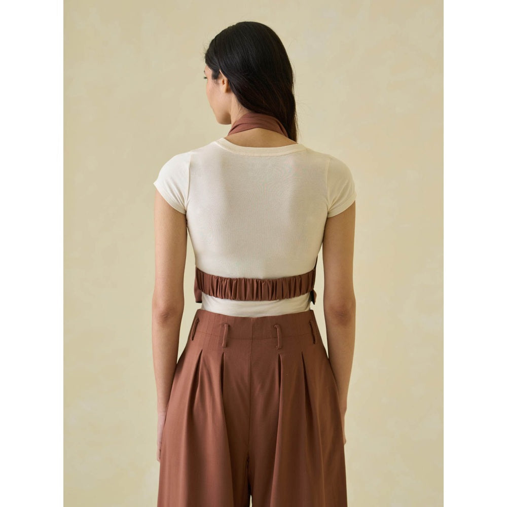 No Grey Area Brown Open Back Waistcoat