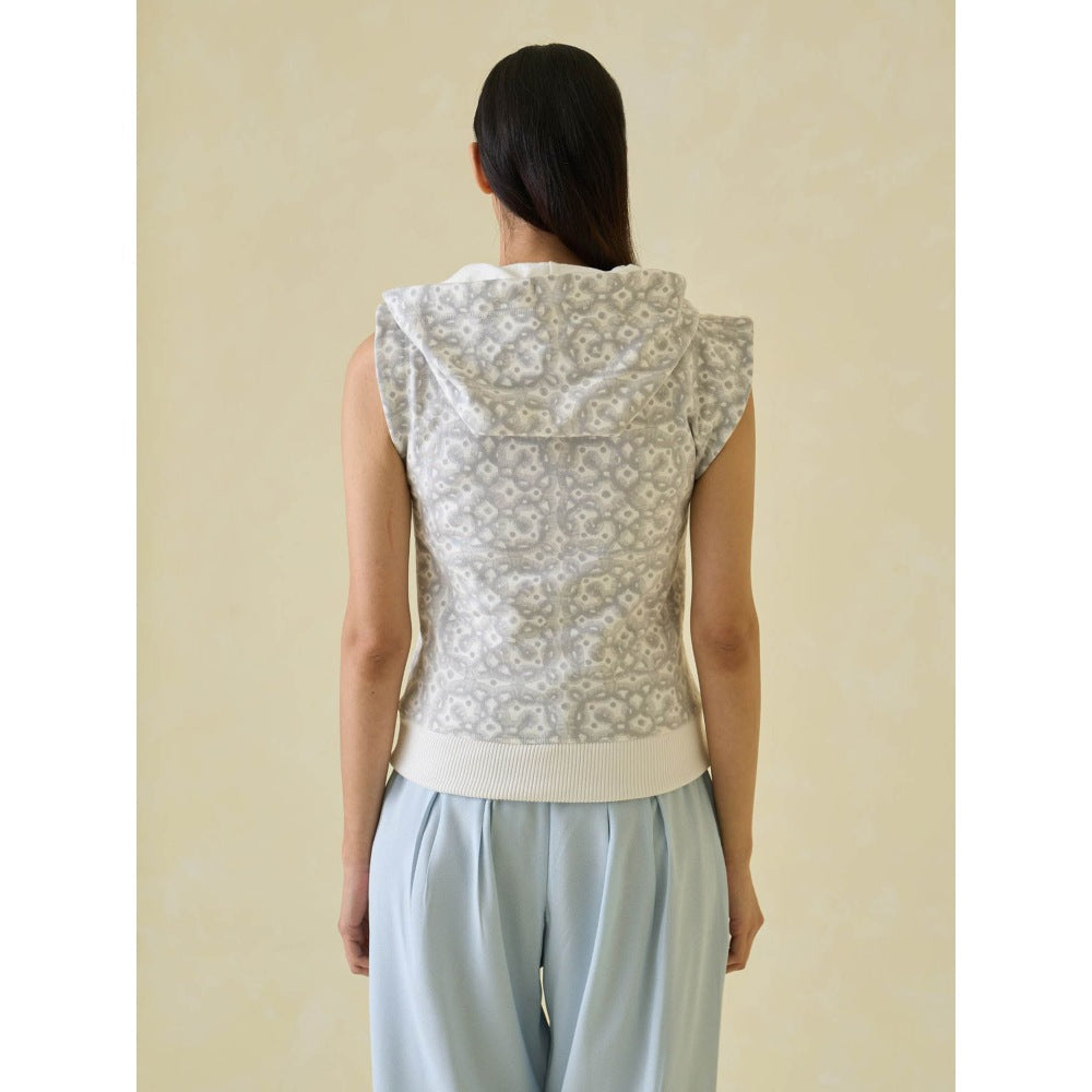 No Grey Area Grey Kolam Sleeveless Hoodie