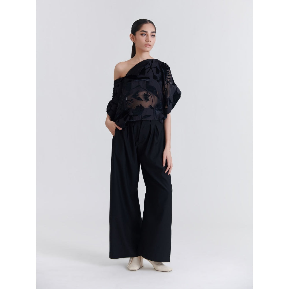 No Grey Area Black Kolam Ancient Square Top