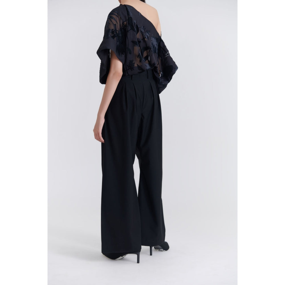 No Grey Area Black Bollywood Straight Trouser