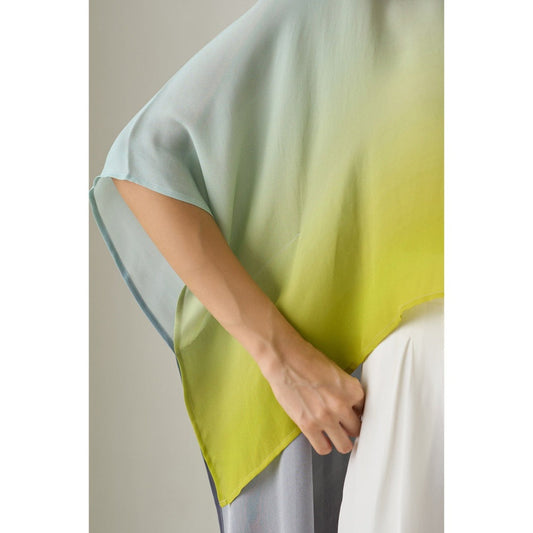 No Grey Area Multi-Colour Ombre High Low Kaftan Top