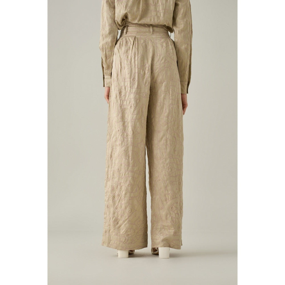 No Grey Area Beige Bollywood Trousers