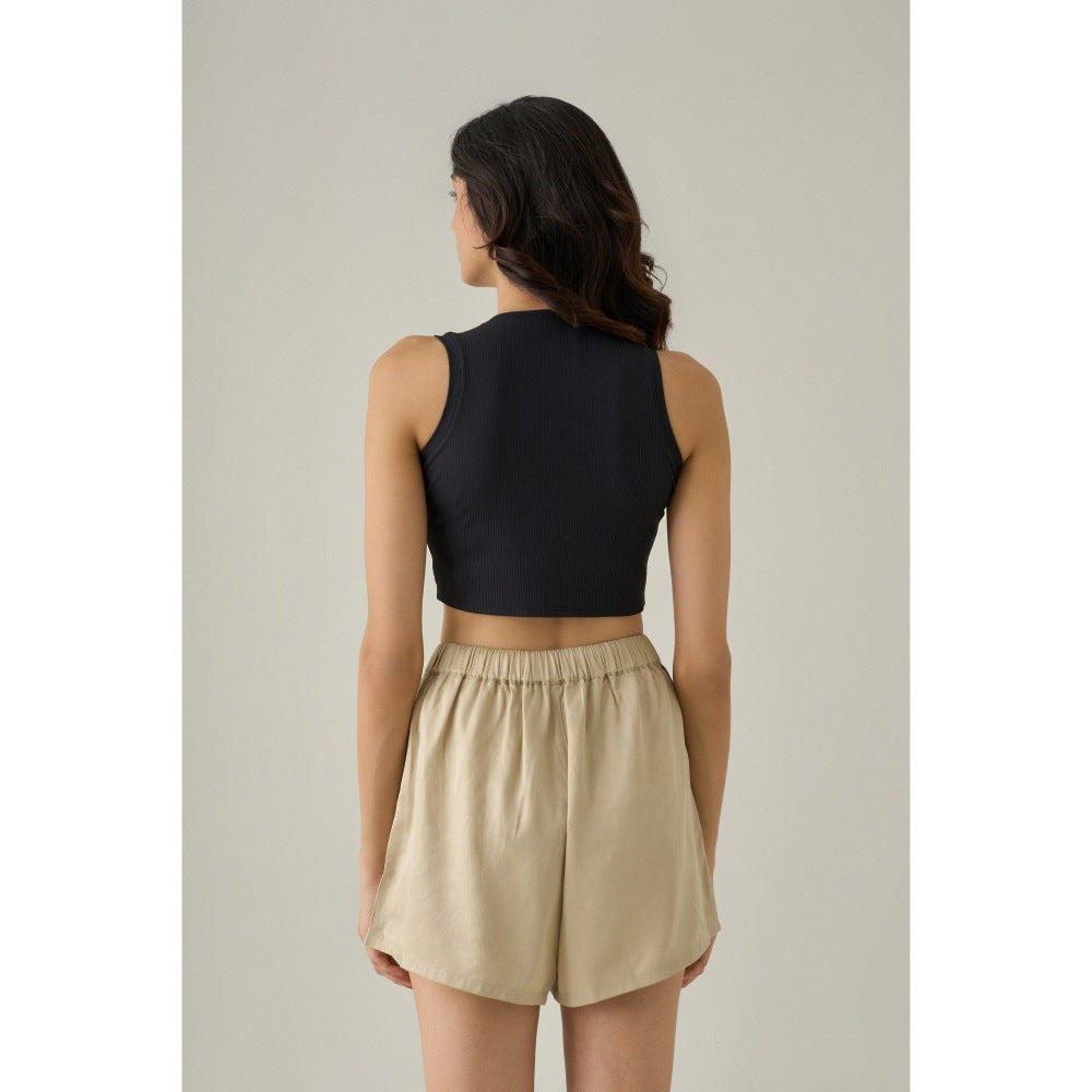 No Grey Area Navy Blue Moon Analemma Cropped Tank Top