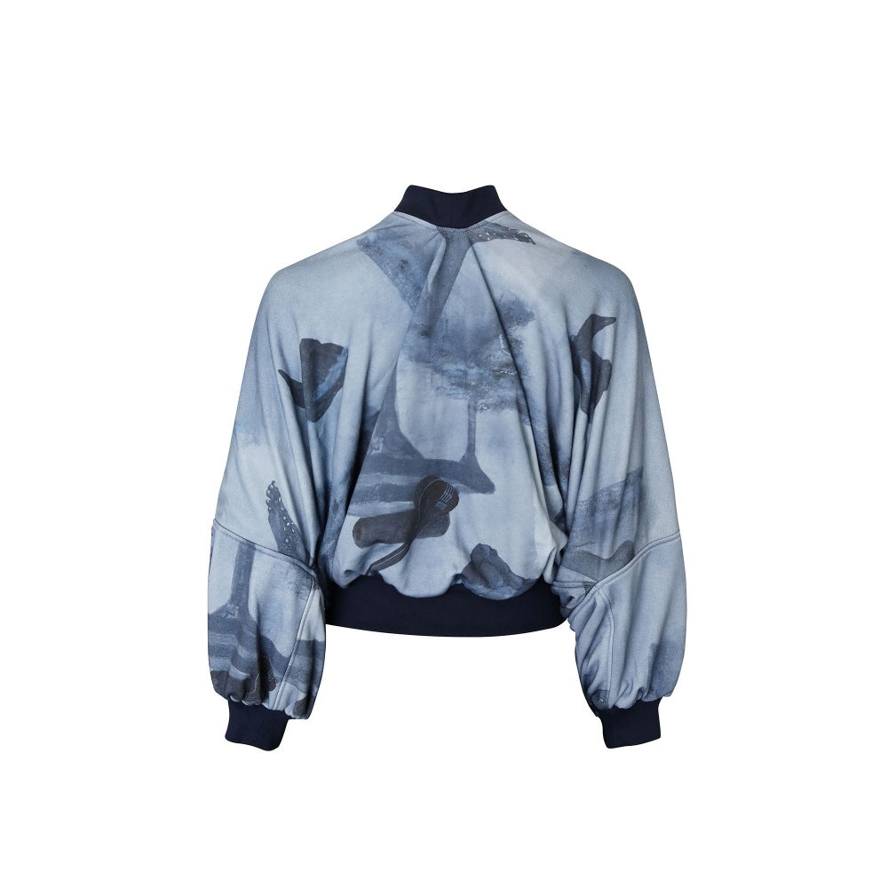 No Grey Area Surrealist Directional Bomber Jacket