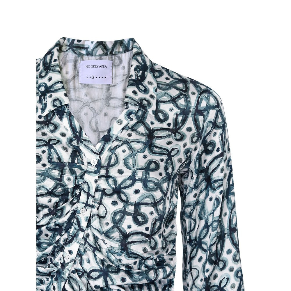 No Grey Area Watercolour Kolam Asymmetric Shirt