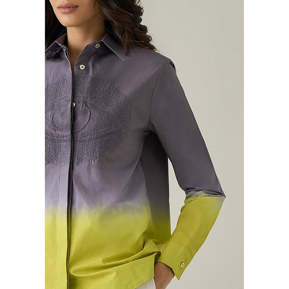 No Grey Area Grey Ombre Boxy Shirt