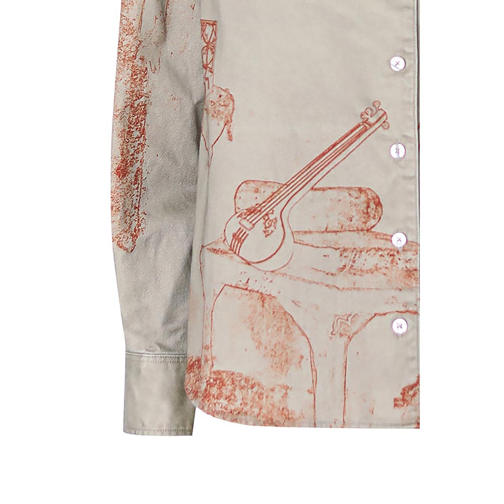 No Grey Area Grey Surrealist Outline Overshirt