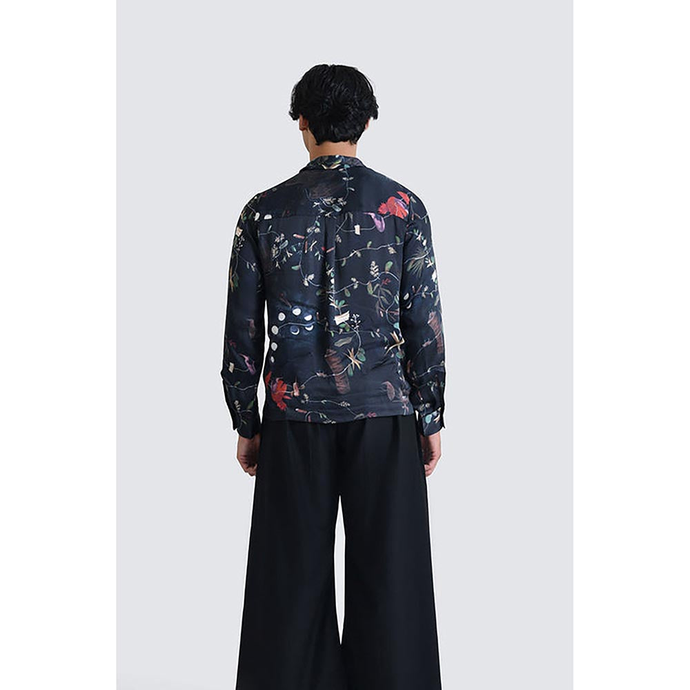 No Grey Area Navy Blue Maalai Boxy Shirt