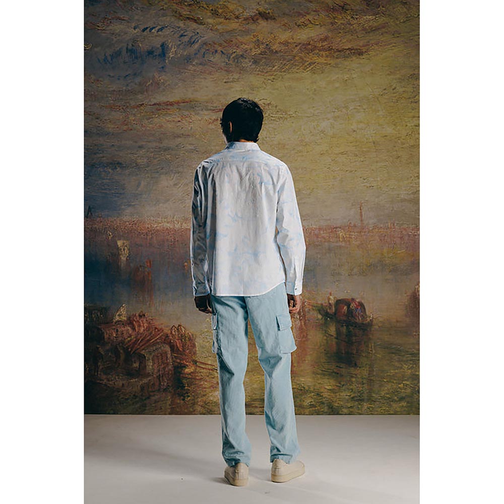 No Grey Area White Vintage Haveli Sprayed Shirt