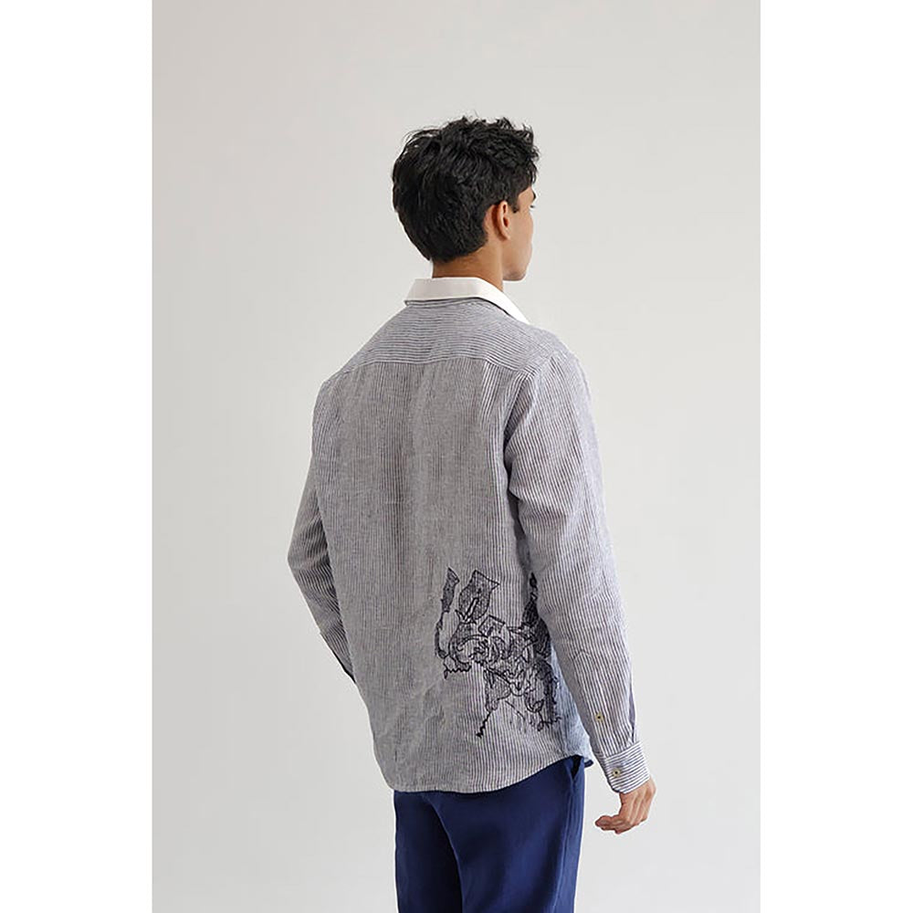 No Grey Area Blue Swinging Jhoomar Shirt