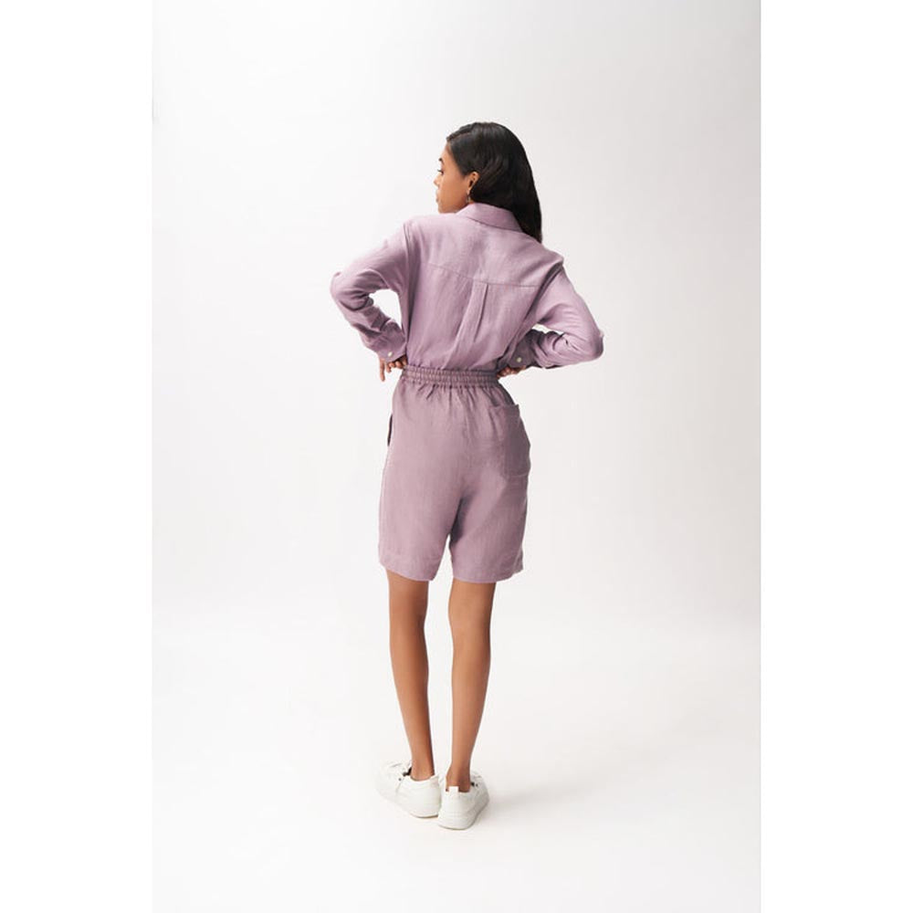 No Grey Area Lavender Linen Shorts