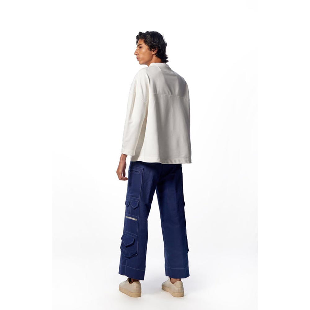 No Grey Area Off White Giant Pocket Sweatshirt