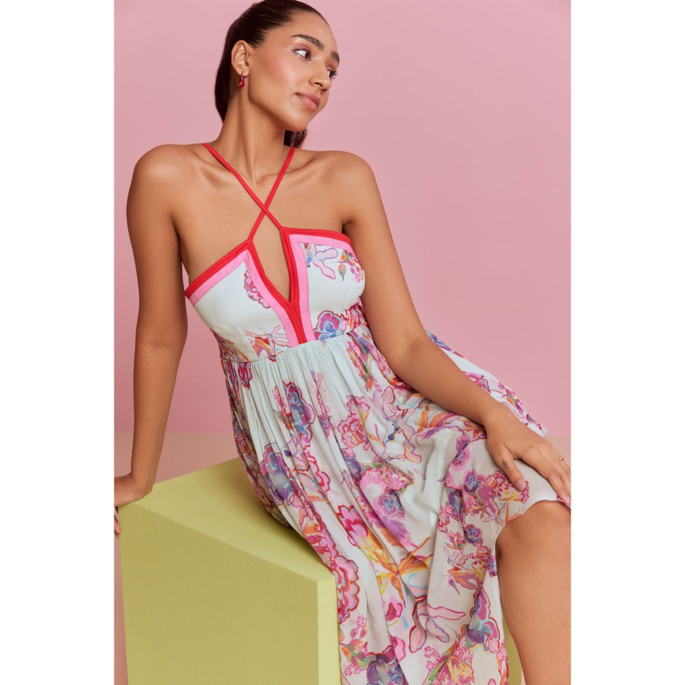 NOIB White Isla Knee Length Dress - Glory
