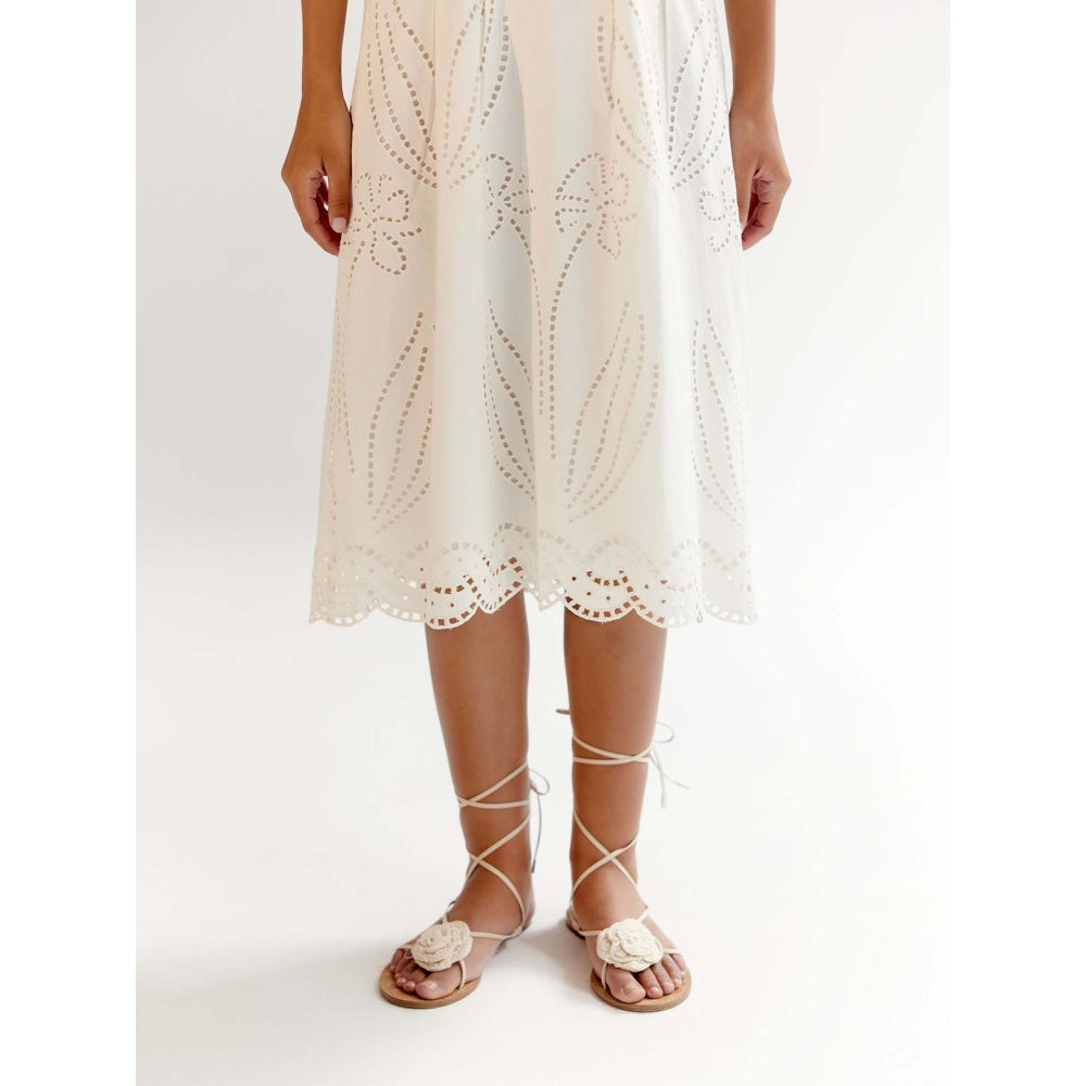 NOIB Ariel Midi Dress - White