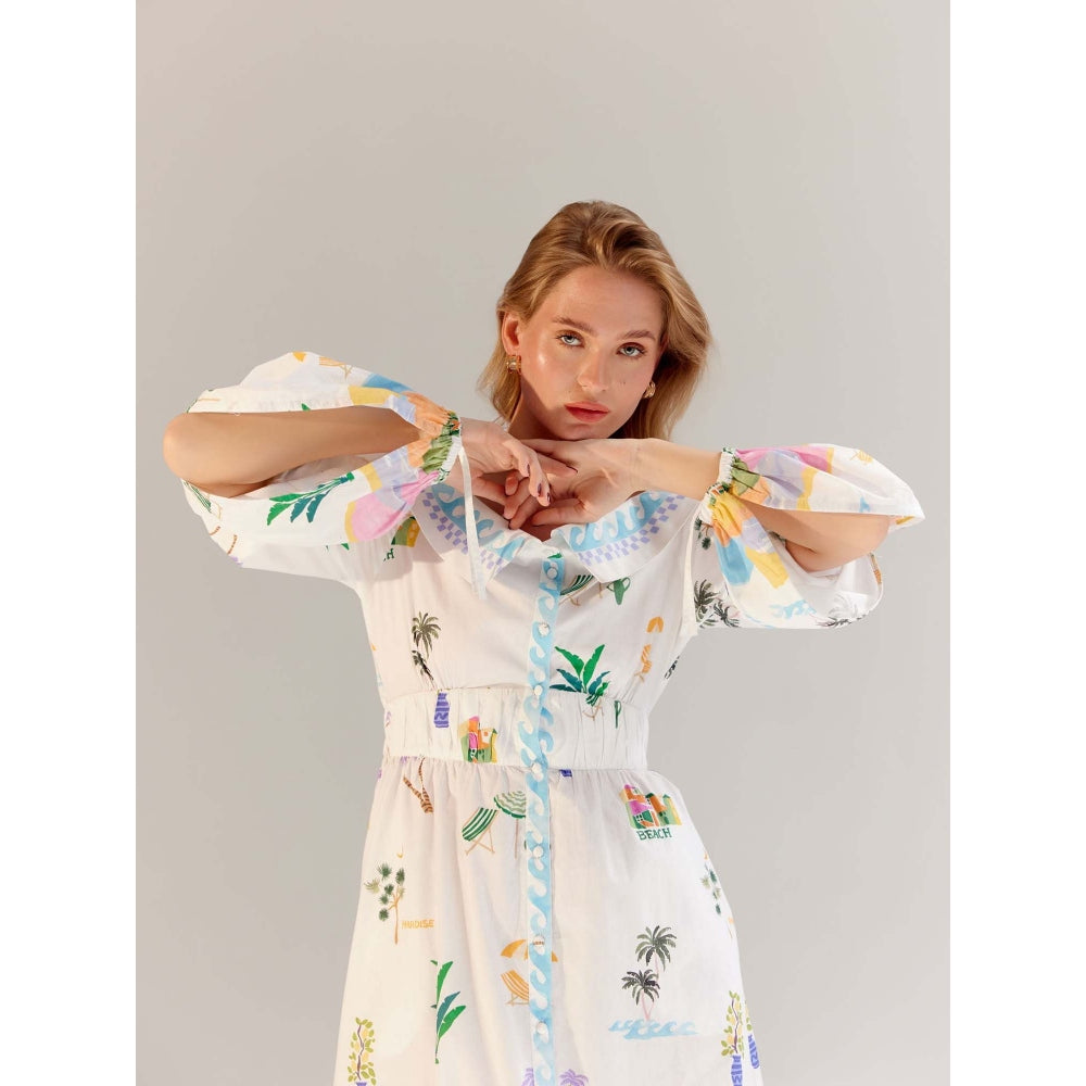 NOIB Multi-Color Midi Dress - By The Sea