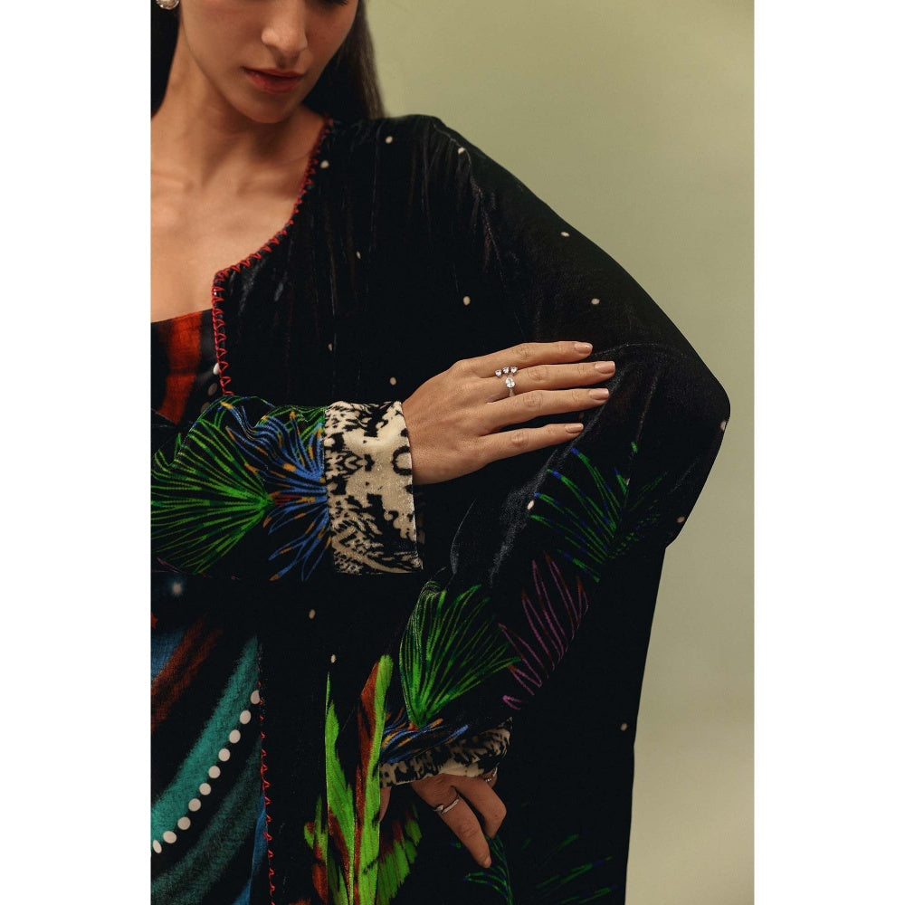 NOIB Black Demi Reversible Shrug - Night Safari