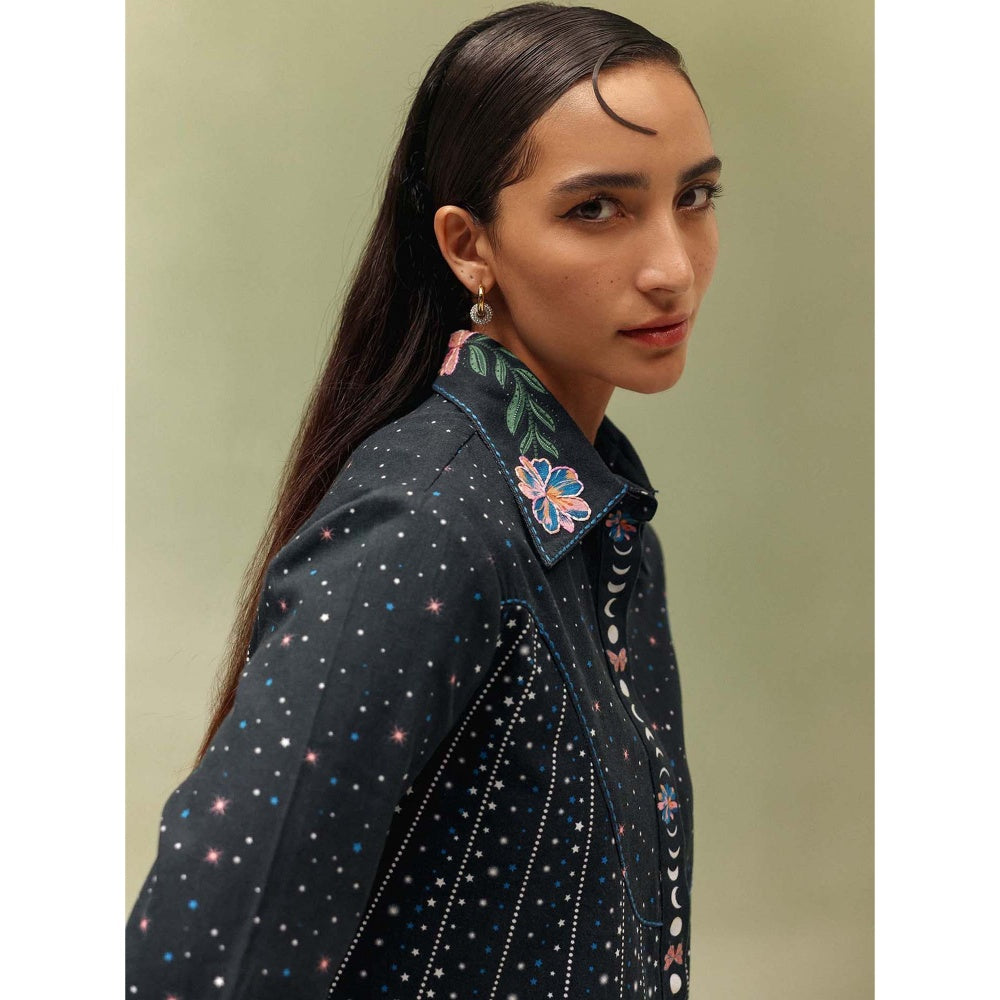 NOIB Navy Blue Celia Shirt - Shooting Stars