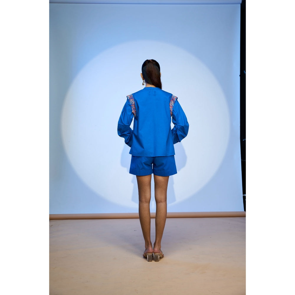 nona Lehr Curvy Shirt-Blue