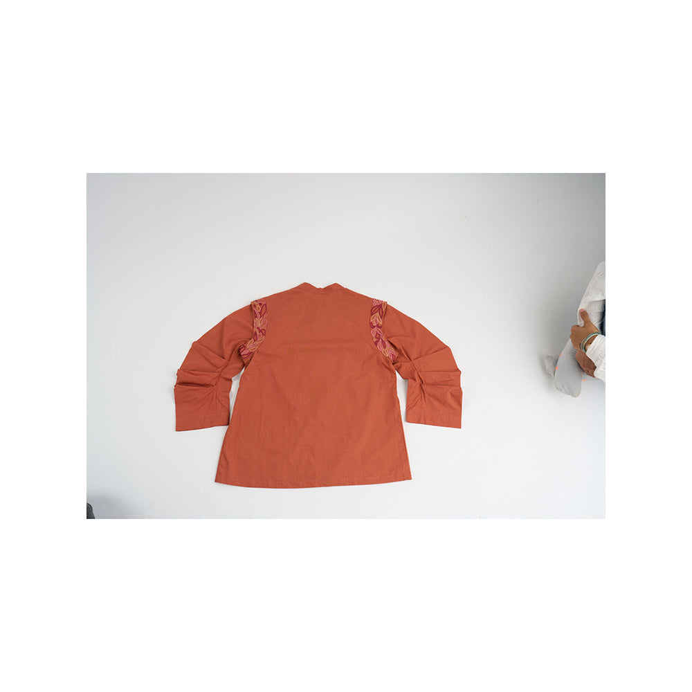 nona Lehr Curvy Shirt-Rust