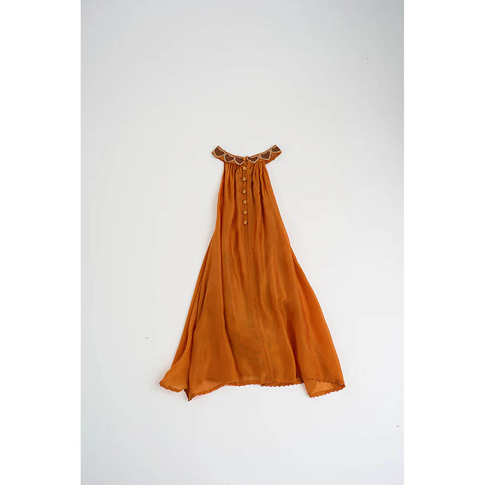 nona Orange Lehr Halter Top