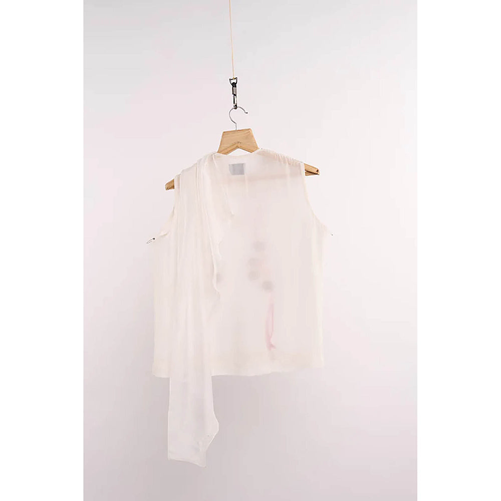 nona White Lehr Scarf Top