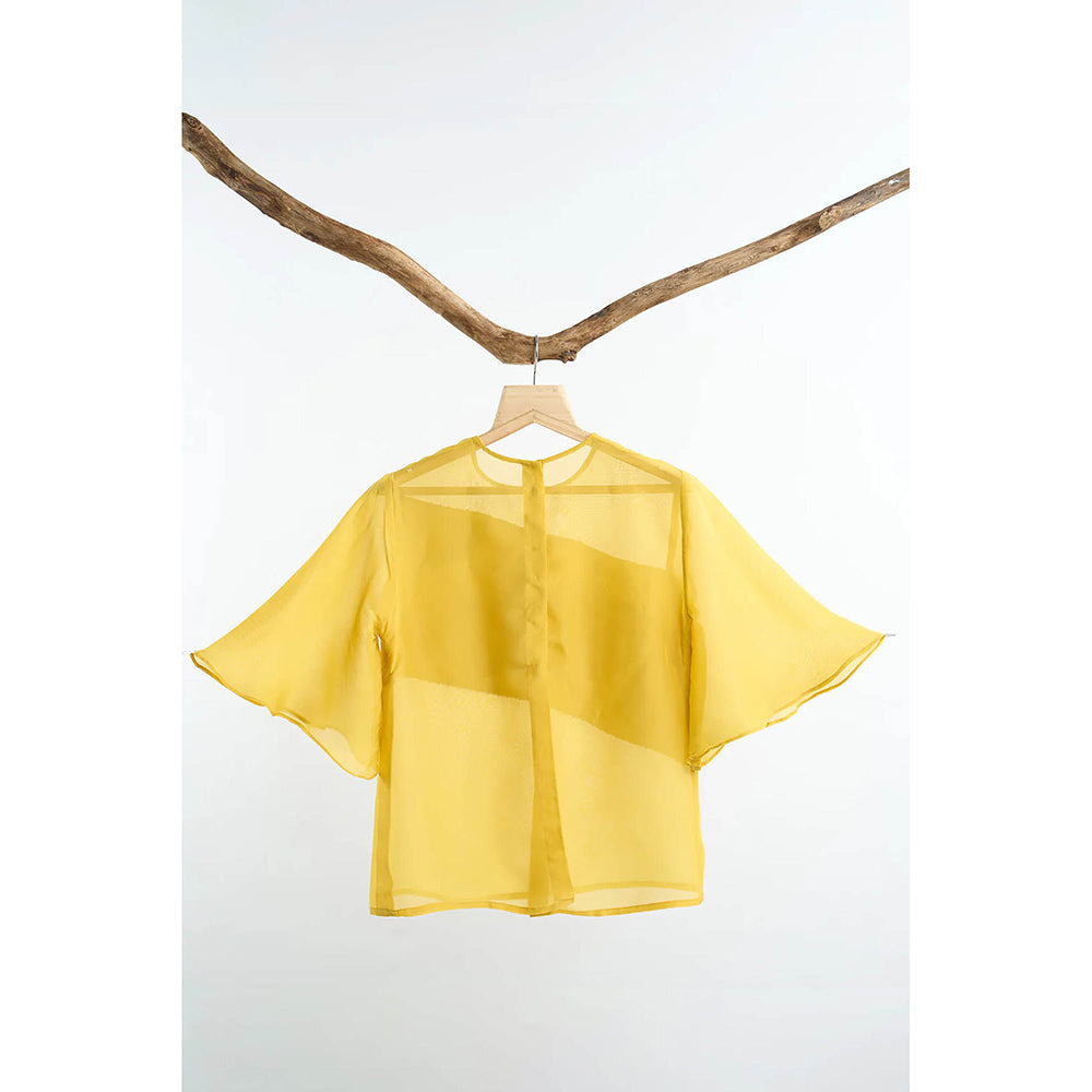 nona Yellow Lehr Sheer Top