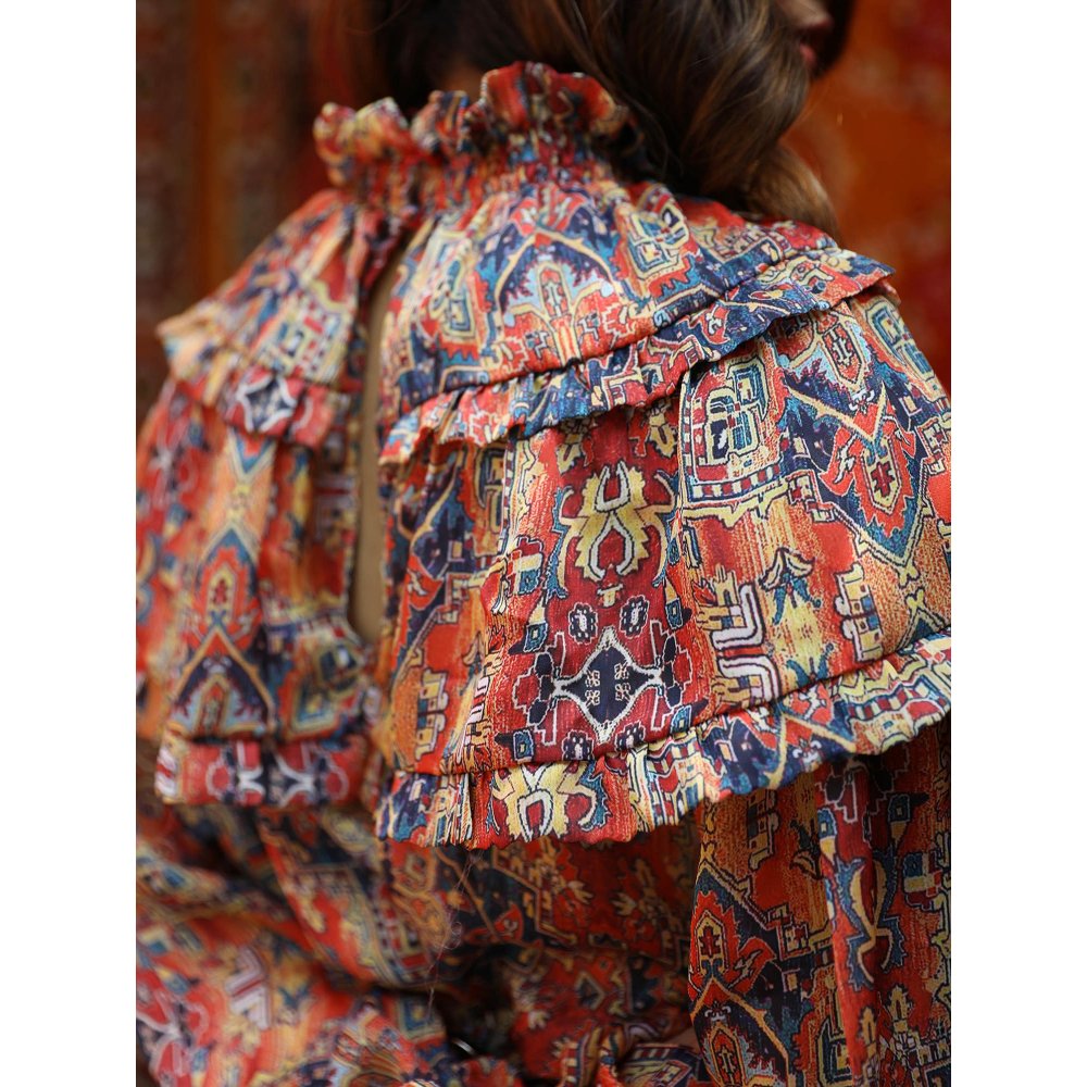 NORN Multi-Color Taza Gypsy Top & High Rise Pants