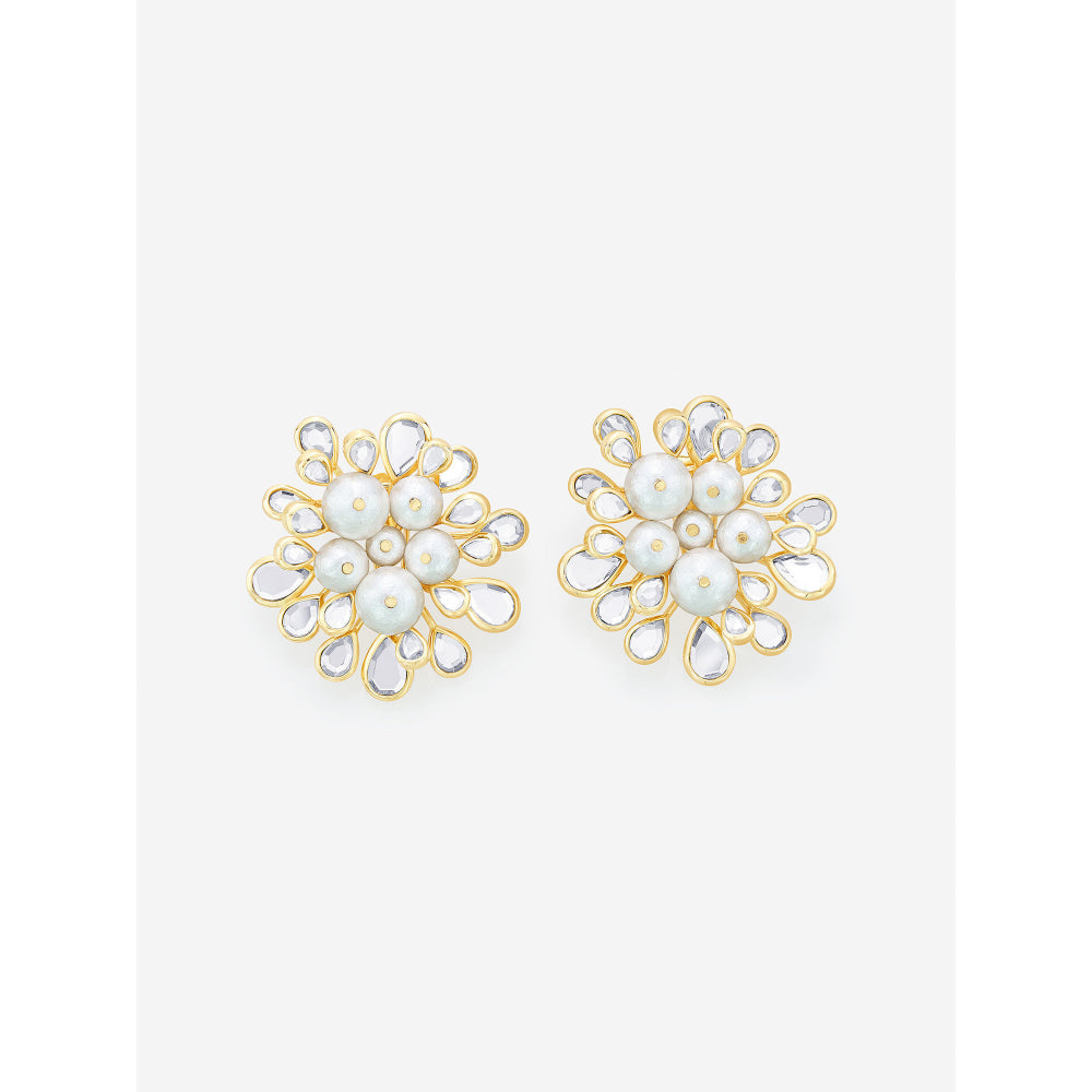 Limelight Cluster Of Pearls Statement Stud Earrings
