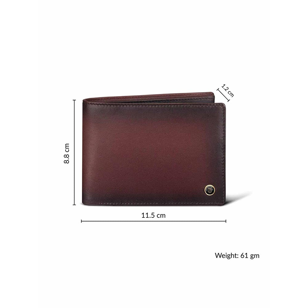 Lapis Bard Red Ducorium Bi-Fold Wallet With Coin Pocket