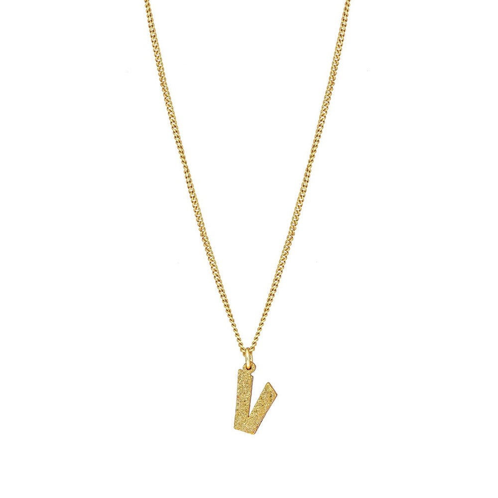 MNSH Minimalistic Initial V Necklace