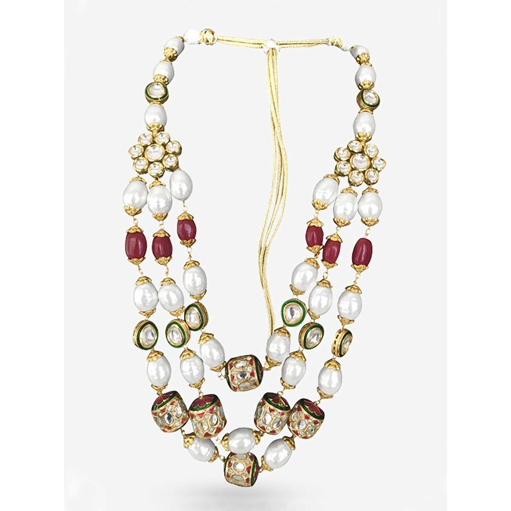 Prerto Gold Plated Multi-Colour Aarna Necklace