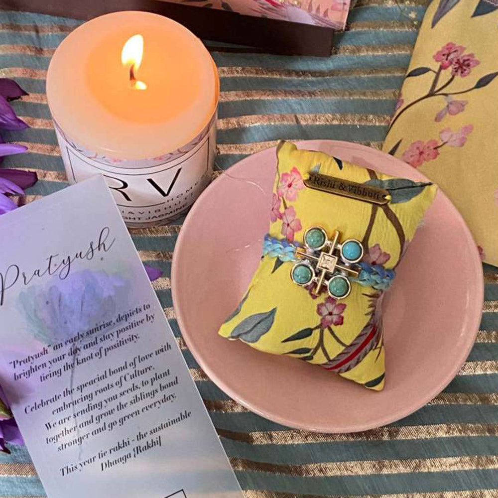 Rishi & Vibhuti Blue Sequin Pratyush Rakhi