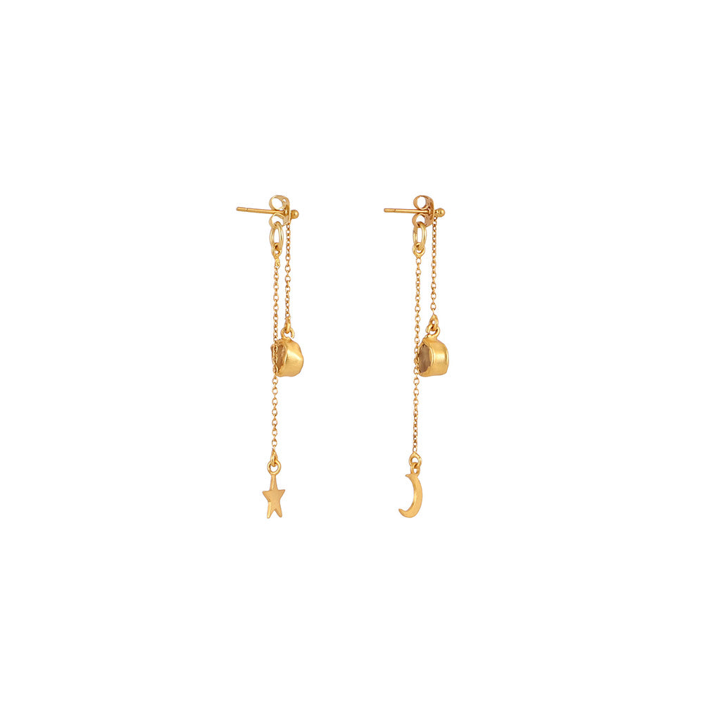 Zariin Gold Nightfall Journey Dangler Earrings