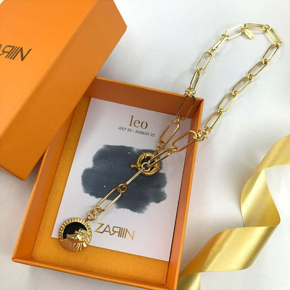 Zariin Gold Soul of the Lion Leo Zodiac Necklace