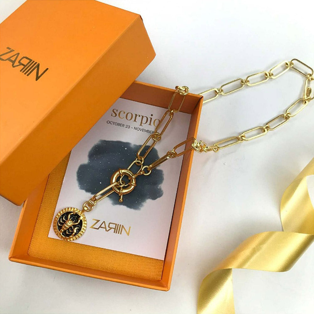 Zariin Gold Soul of the Scorpion Scorpio Zodiac Necklace