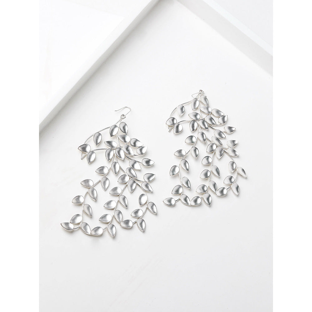 Suhani Pittie Silver Twig & Leaf Drop Earrings