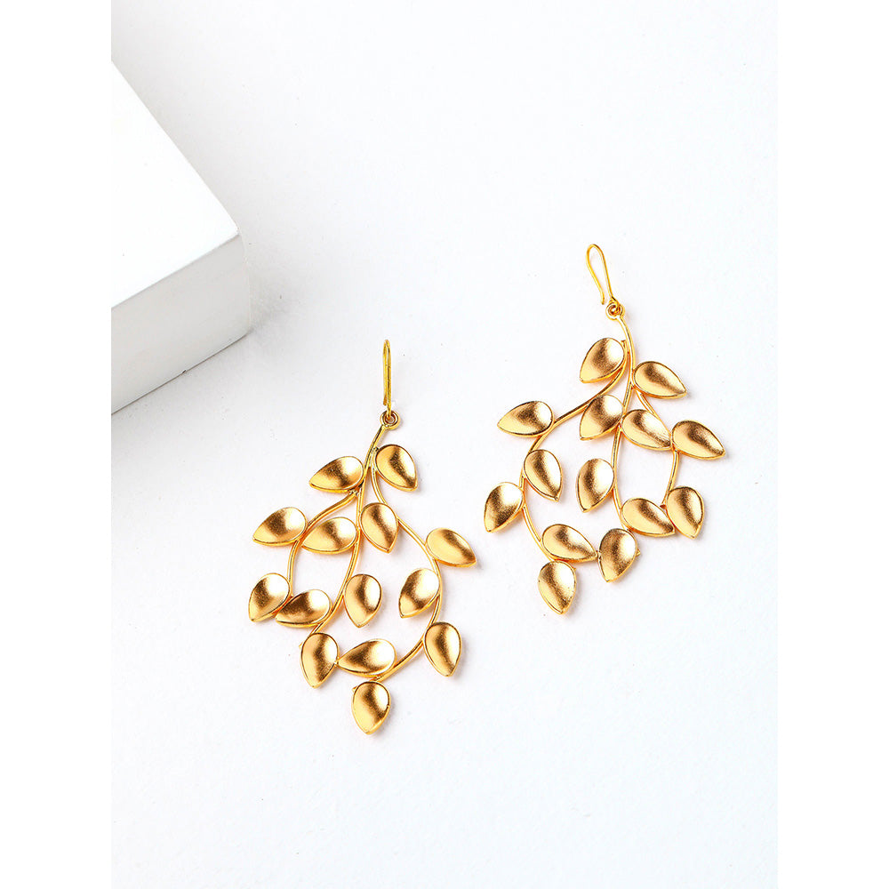 Suhani Pittie Gold Toned Foliage Earrings