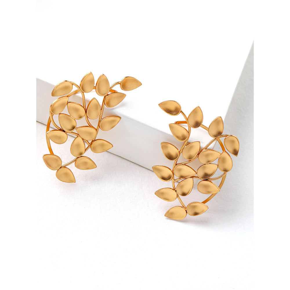 Suhani Pittie Avant Garde Golden Leaves Earcuffs