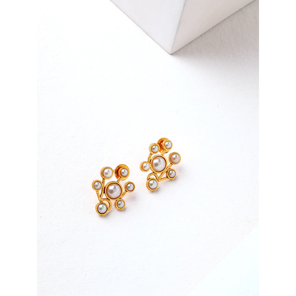 Suhani Pittie Gold Toned Pearl Cluster Earrings