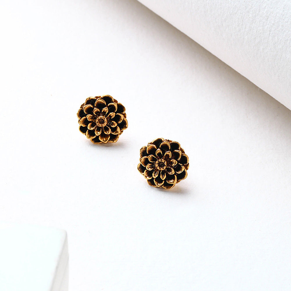 Suhani Pittie Gold Toned Dahlia Stud Earrings