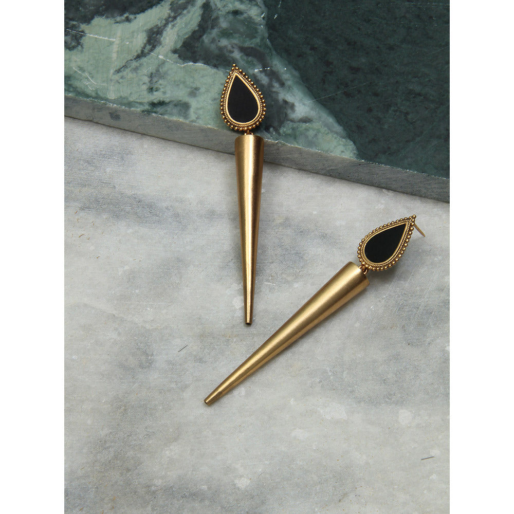 Suhani Pittie Black 22k Gold Plated Earrings