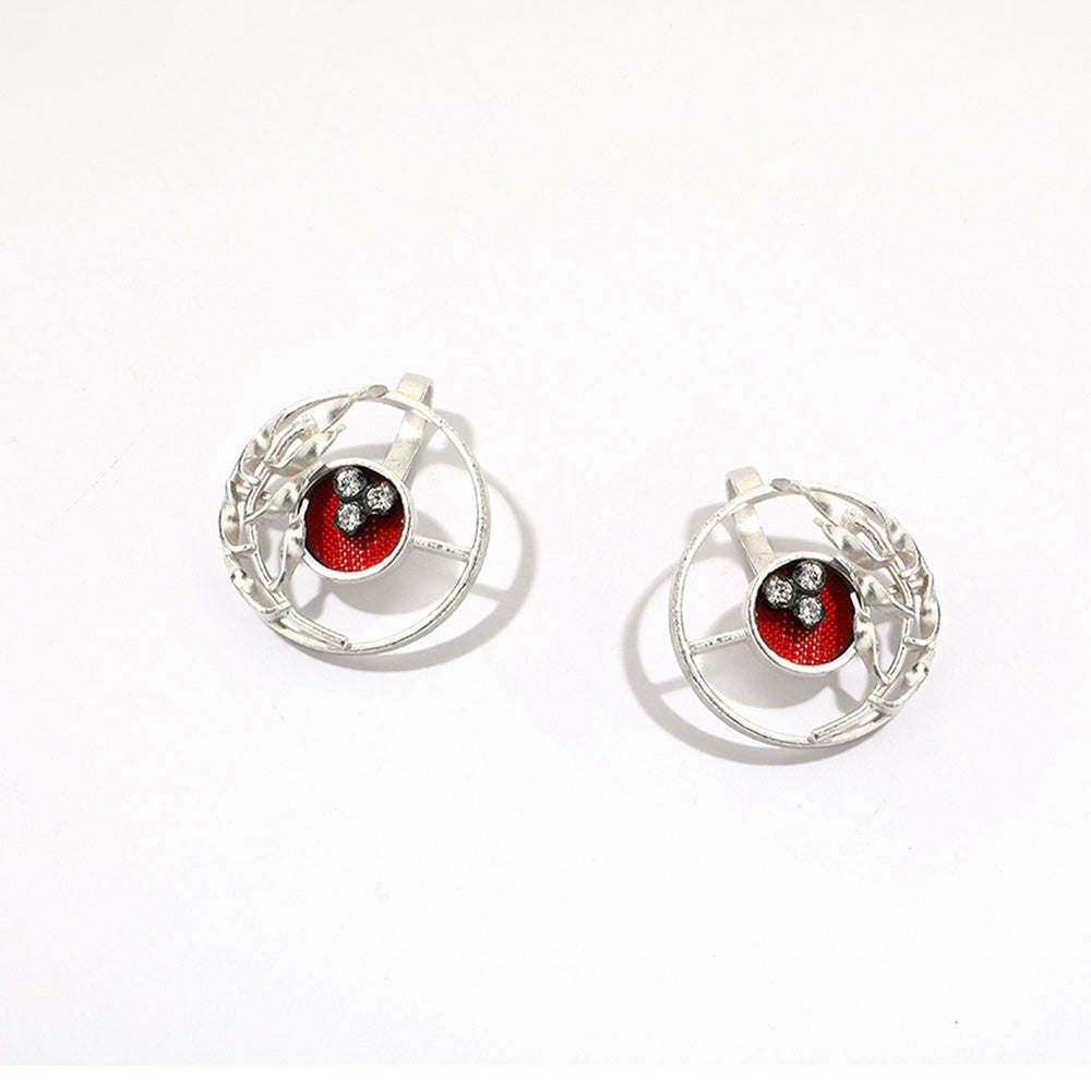 Suhani Pittie Red Silver Plated Earrings